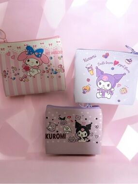 Sanrio My Melody & Kuromi Trio Zip Pouches - Pink, Lavender, Light Purple